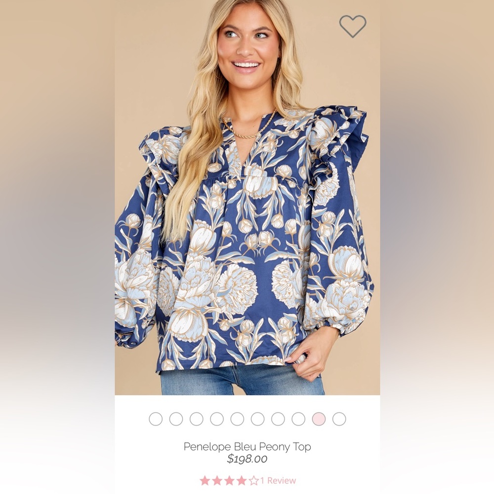 NWT Emily McCarthy Penelope blouse size Large